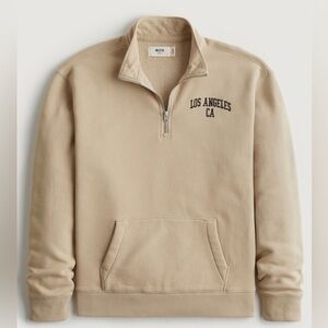 Hollister Men's Tan Zip-Up Sweater